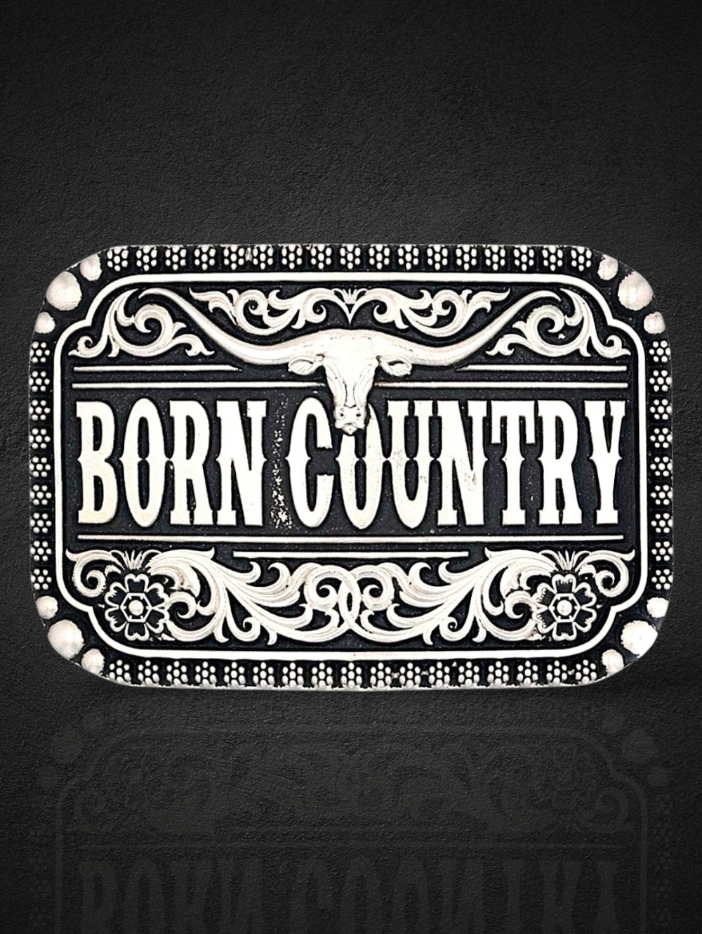 Montana Silversmiths Born Country Attitude Belt Buckle - Retail $50 - NEW NIB